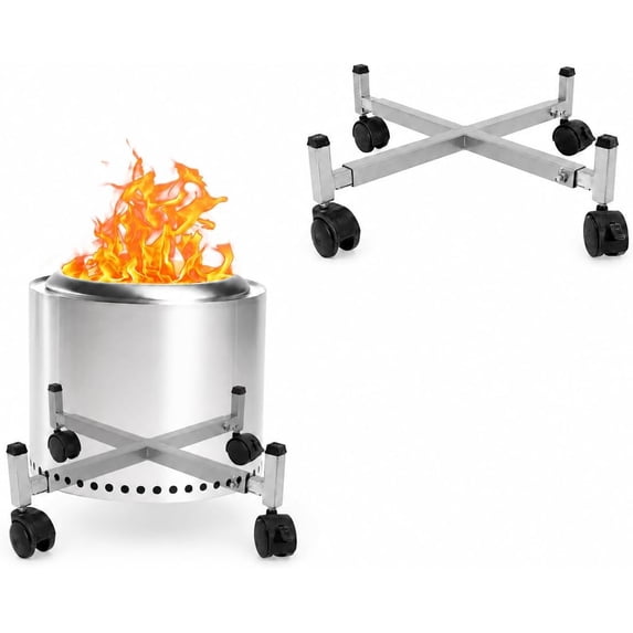 FEBTECH - Adjustable Fire Pit Stand for 15-27" Fire Pits | Powder Coated | Heavy Duty Rolling Stand for Solo Stove Ranger, Bonfire & Yukon for Camping and Patio