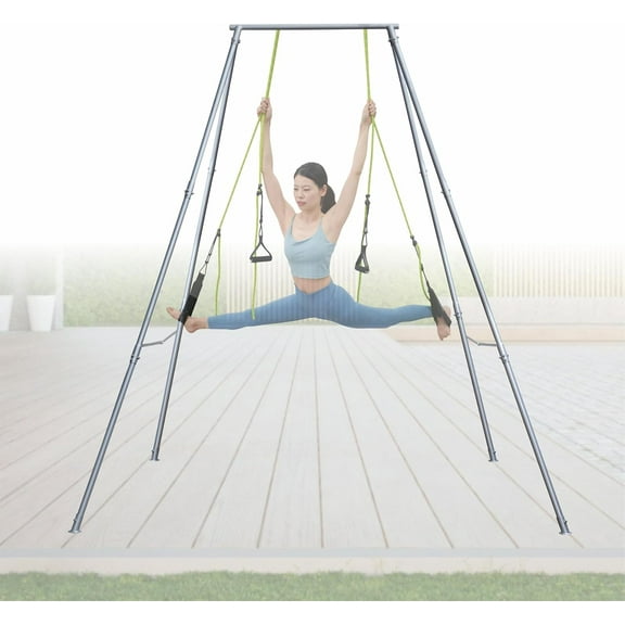 FEBTECH - Aerial Yoga Stand Frame - Steel Freestanding Yoga Stand Support Up to 550 LBs for Indoor & Outdoor - Perfect Yoga & Gymnastics Equipment Stand for Hooks, Hammocks, Silk, Lyra, Punching Bag