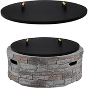 FEBTECH Fire Pit Shield 38 Inch - 16 Gauge Heat Resistant Coated Carbon Steel - Compatible with Fire Pits Inside Diameter Up to 36"
