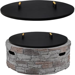 FEBTECH Fire Pit Shield 38 Inch - 16 Gauge Heat Resistant Coated Carbon Steel - Compatible with Fire Pits Inside Diameter Up to 36"