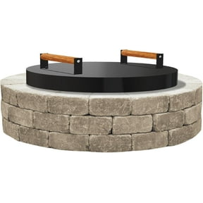 FEBTECH - Fire Pit Solid Cover Compatible with Fire Pit Inside Up to 23" - with 2 Wooden Handles