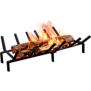 FEBTECH - Fireplace Grate 24 inch with 6 Support Bars | Heat Resistant | Fire Wood Holder for Efficient Burning | Rugged Fireplace Wood Grate for Fireplace, Indoor Hearth and Outdoor Fire Pit
