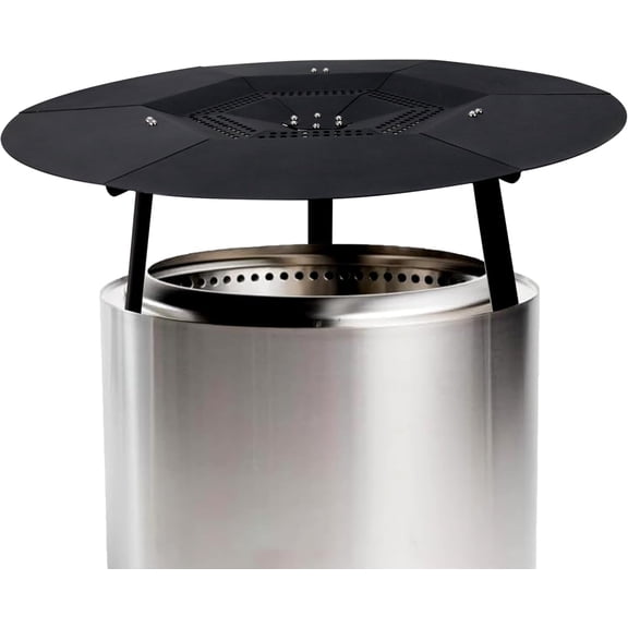 FEBTECH - Heat Deflector for Solo Stove Ranger and Other 15" Fire Pits, Stainless Steel Heat Deflector Shield with 2 Lifting Handles for Even Heat Distribution, Warmth & Outdoor Comfort