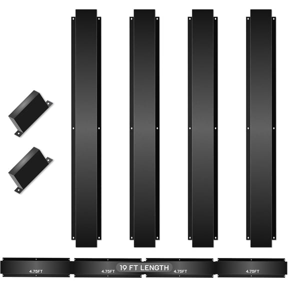 FEBTECH - Metal Lineset Cover 6" W x 19 FEET L - Carbon Steel AC Line Cover for Outdoor to Protect AC Line Set Black Line Set Cover for Mini Split, Central Air Conditioner, Heat Pump (2 Pack, 4 PCS)