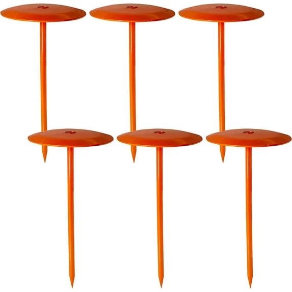 FEBTECH - Septic Tank Marker - 6" x 10" - Suitable Property line Markers for Protecting Your Septic Tank and Property Boundary with Solid and Sturdy Survey Stakes - Pack of 6 Pcs