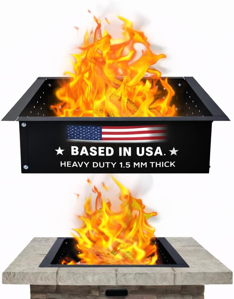 FEBTECH Smokeless Fire Pit Insert - 29 inch OD & 25 inch ID - with Air Vents For Outdoor Garden & Camping Bonfires