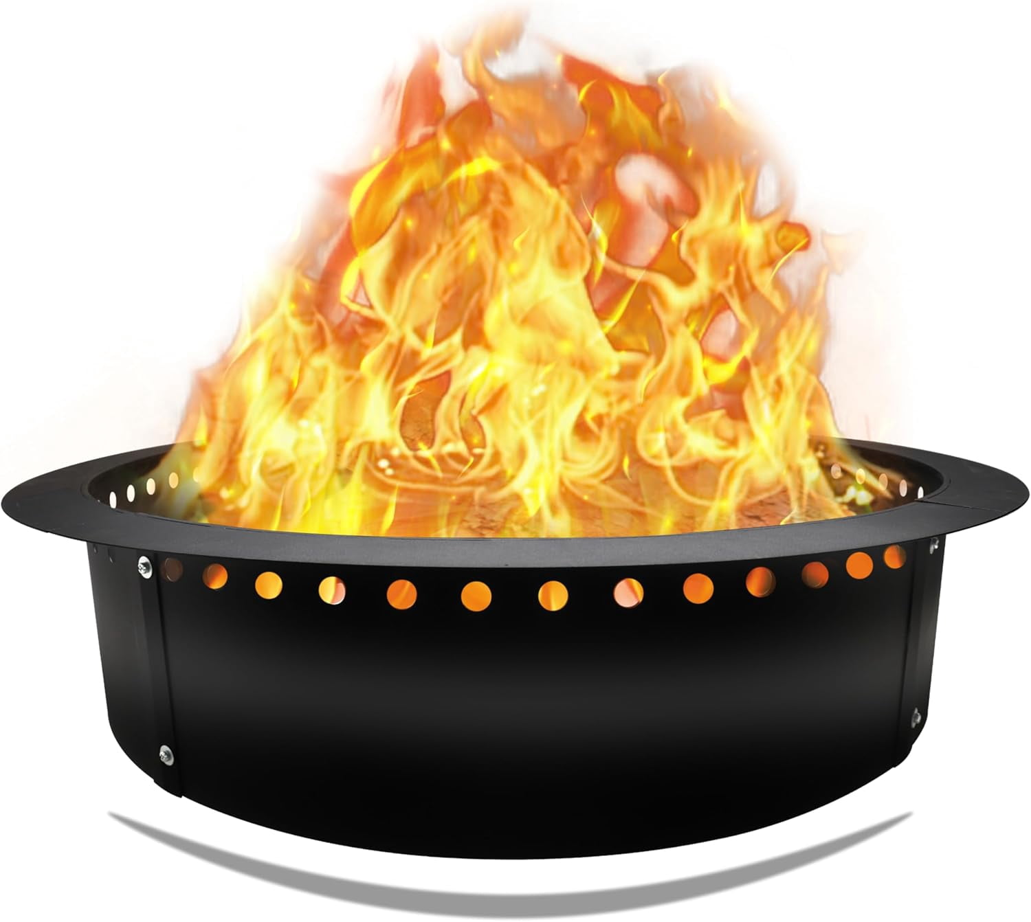 FEBTECH Smokeless Firepit Ring 45" OD & 39" ID for Outdoor Fire Pit with Heat Resistant Coating