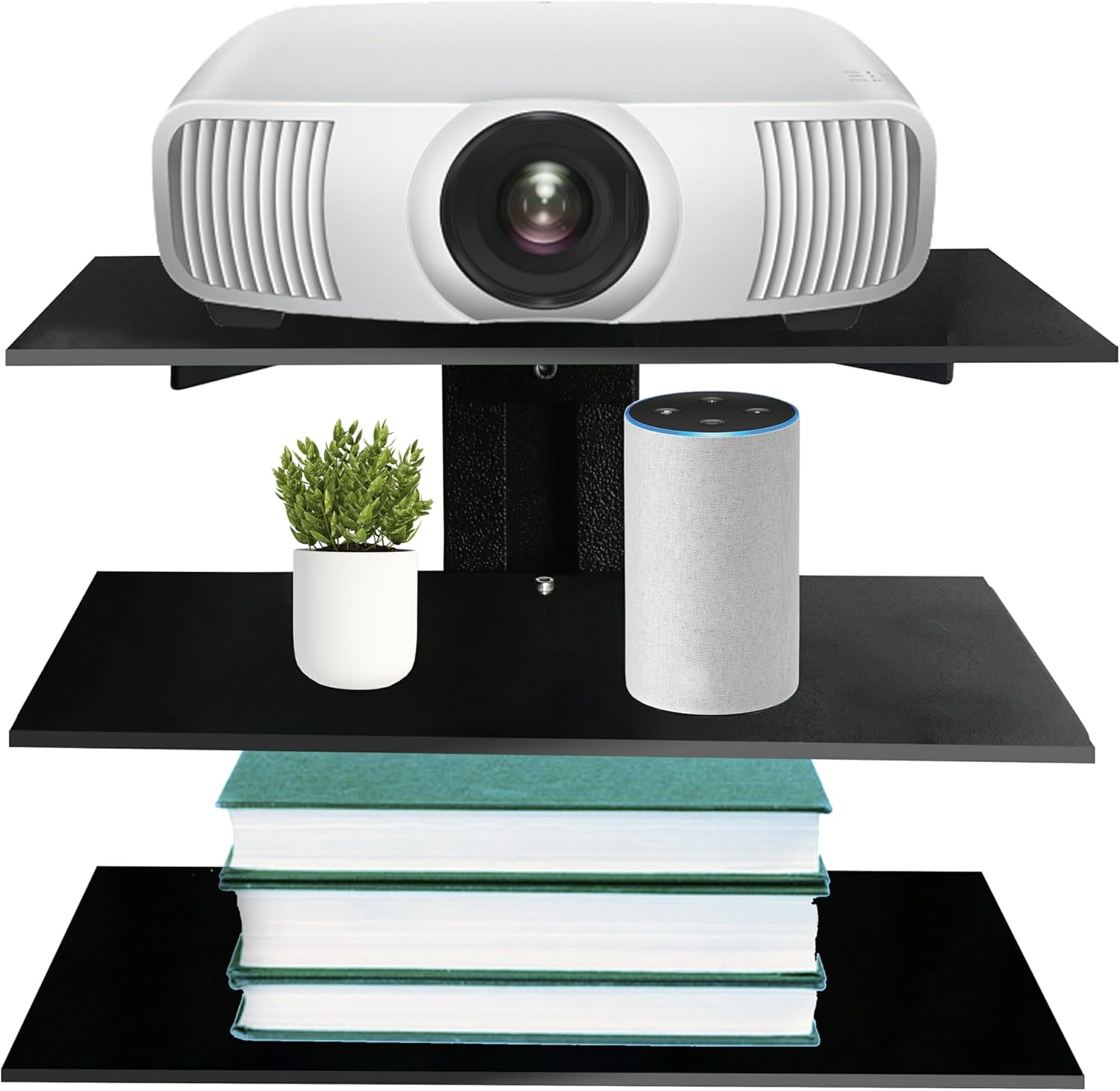 FEBTECH - Wall Entertainment Center Shelves - Shelf for Projector ...