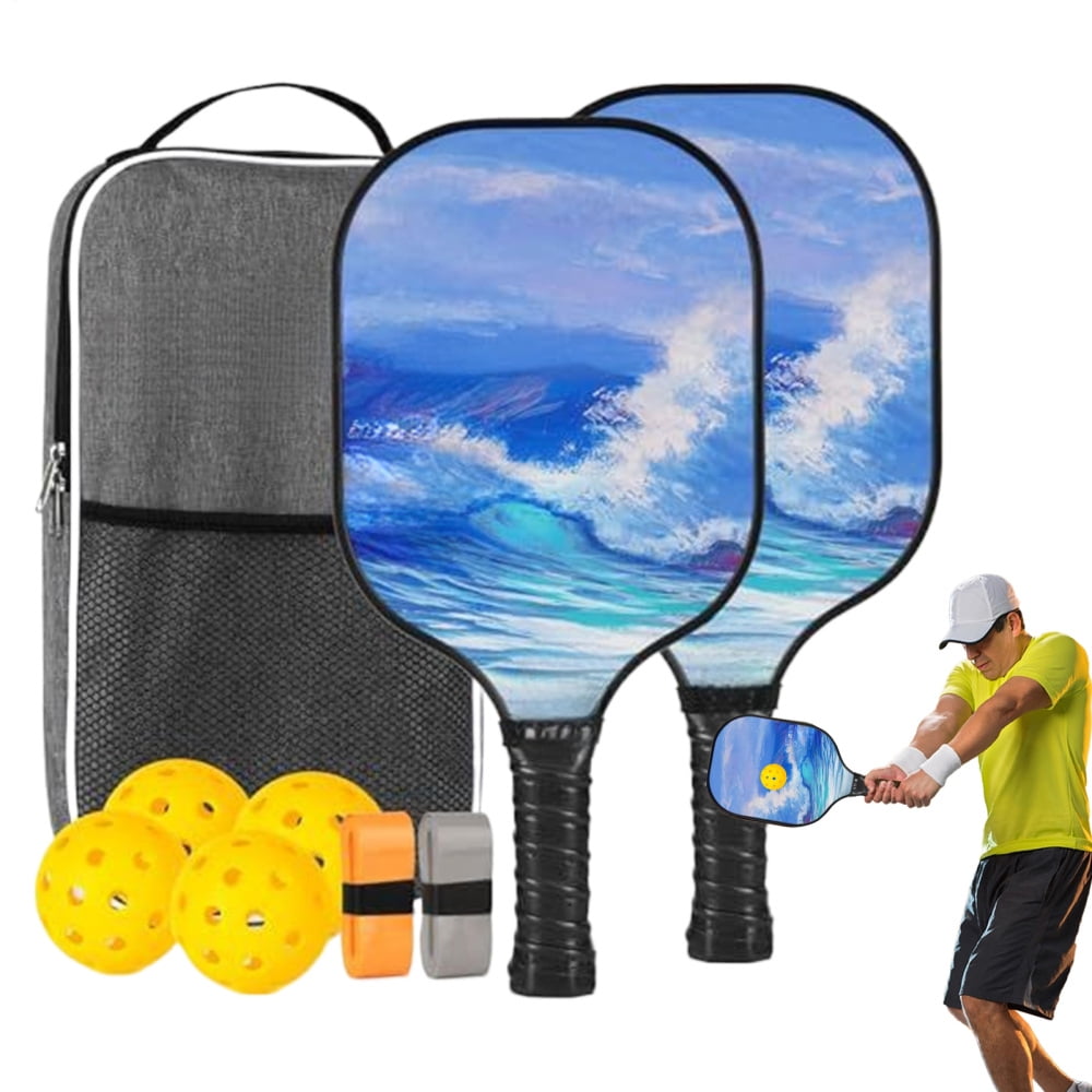 FEBUD Pickleball Racket Ball Play Paddle Set Fiberglass Professional ...