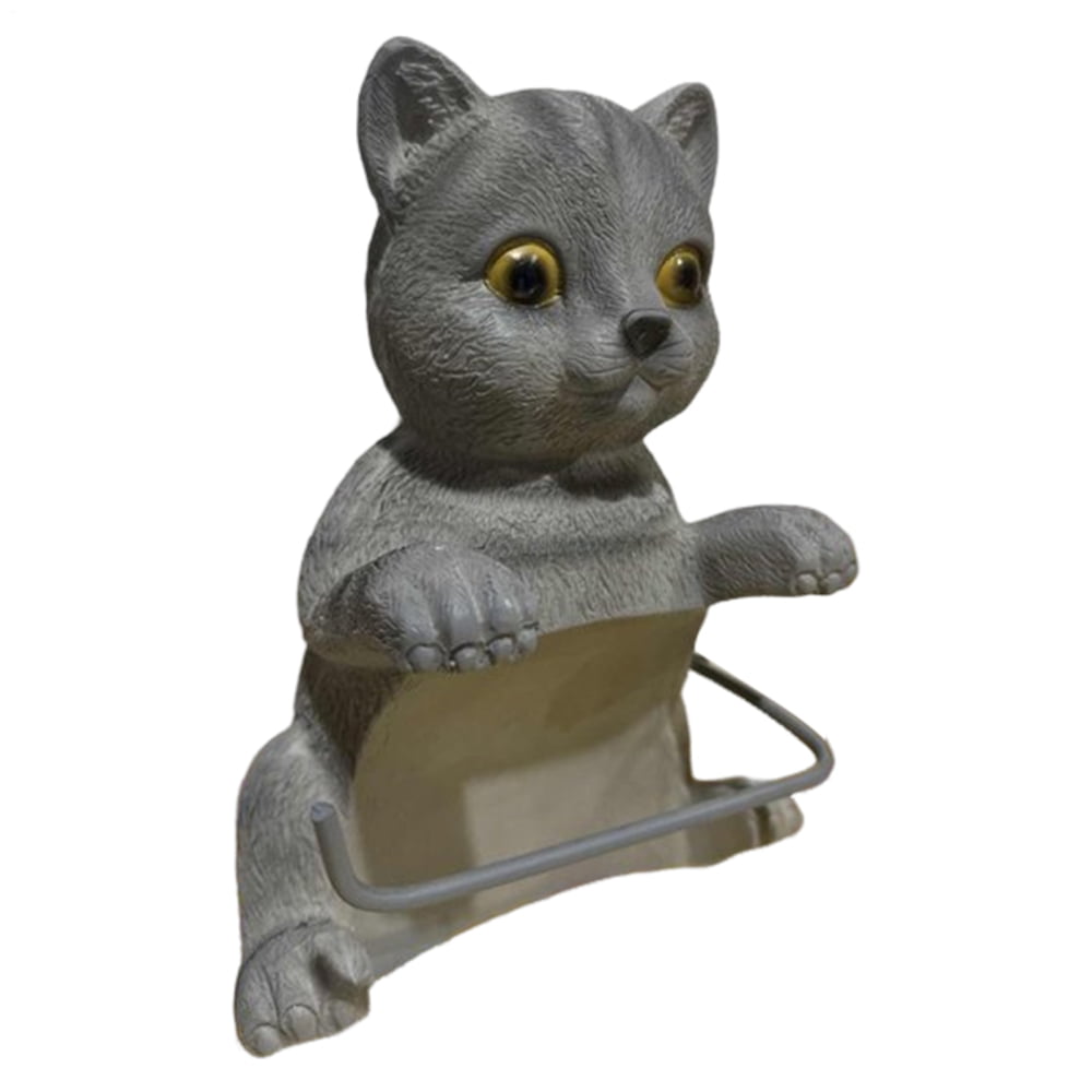 Cat Paper Towel / Toilet Paper Holder – Resin Wall-Mounted Roll Rack, Adorable Charming Design For Bathroom Kitchen RV (8.7″ X 6.3″ X 4.7″)