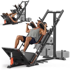 FED Fitness 3‑in‑1 Leg Press Hack Squat Machine with Stretch Board – Adjustable Leg Press Machine for Home Gym with Full Range of Motion & Ultra-Quiet Pulley System
