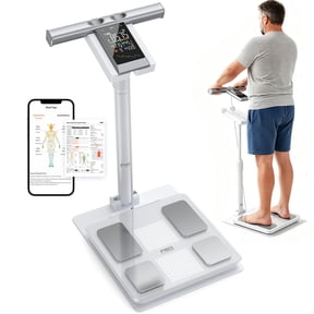 FED Fitness 8-Electrode Body Fat Scale,Bend-Free Smart Scale with BMI,Body Fat,Muscle Mass,Body Composition Scale with Voice Prompts,440lb Capacity