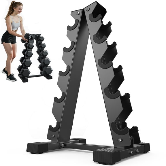 FED Fitness Dumbbell Rack A-Frame 5 Tier, Weight Rack Stand for Dumbbells Home Gym, 480 LBS Capacity