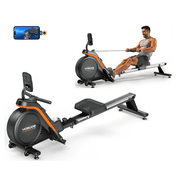 FED Fitness Magnetic Rowing Machine   350 lbs Weight Capacity, 16 Level Quiet Resistance Folding Row Machine with Screen for Home Exercise Workout