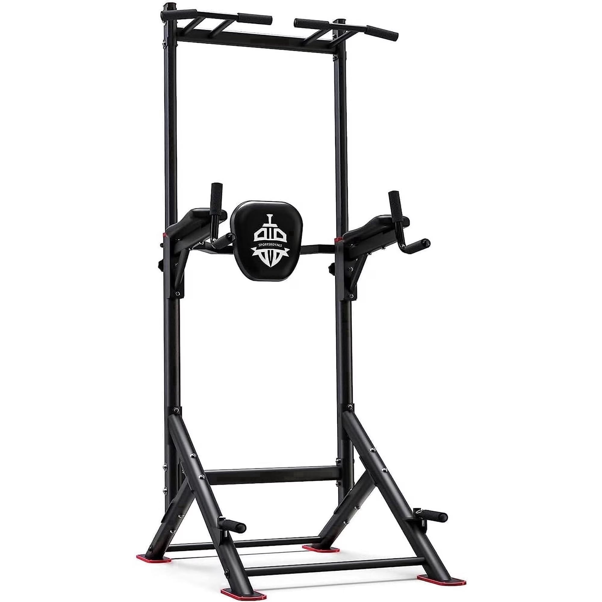 FED Fitness Sportsroyals Power Tower Pull Up Bar Station, 450LBS Stable Pull Up Dip Station for Home Gym