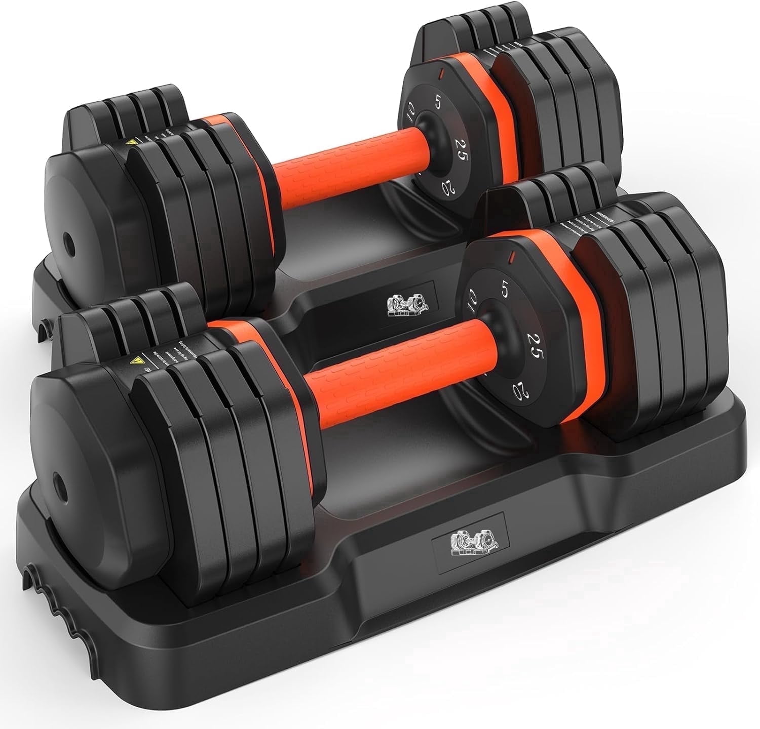 FED fitness Adjustable Dumbbells Set 25LB A Pair Dumbbells Weights, 5 in 1 Free Weights 5/10/15/20/25lb/50lb Dumbbell with Anti-Slip Handle, Suitable for Home Gym Exercise Equipment