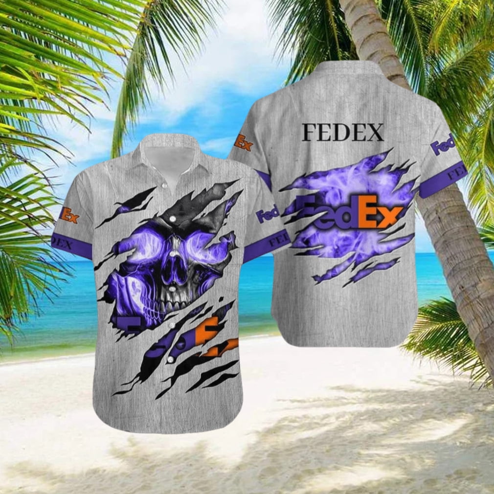 FEDEX Logo Brand Hawaiian Shirt Skull Gift Summer - Walmart.com