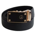 thumbnail image 1 of FEDEY Mens Classic Leather PEACE Statement Ratchet Belt w Automatic Buckle, 1 of 7