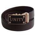 thumbnail image 1 of FEDEY Mens Classic Leather UNITY Statement Ratchet Belt w Automatic Buckle, 1 of 6