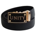 thumbnail image 1 of FEDEY Mens Classic Leather UNITY Statement Ratchet Belt w Automatic Buckle, 1 of 6