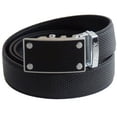 thumbnail image 1 of FEDEY Mens Leather Ratchet Belt, Classic Series Statement Belt - Blank Canvas (Black/Silver, Large), 1 of 6