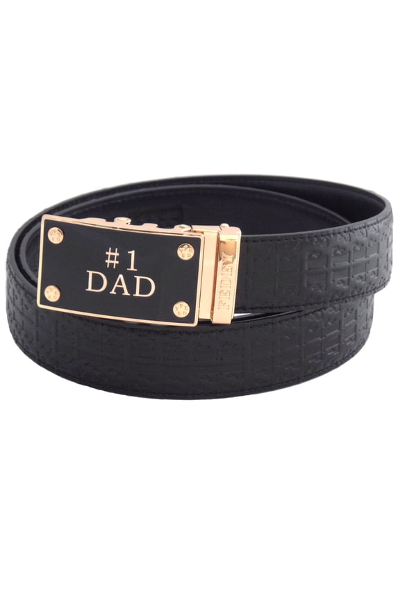 Signature Leather Ratchet Belts for Men, No1 DAD Automatic Buckle
