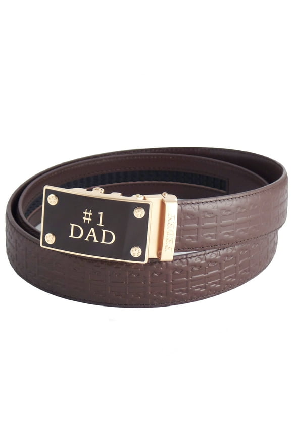 Signature Leather Ratchet Belts for Men, No1 DAD Automatic Buckle