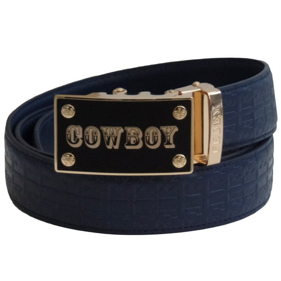 FEDEY Signature Mens Leather Ratchet Belt, COWBOY Automatic Buckle Statement Belt
