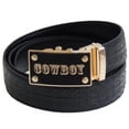 thumbnail image 1 of FEDEY Signature Mens Leather Ratchet Belt, COWBOY Automatic Buckle Statement Belt, 1 of 8