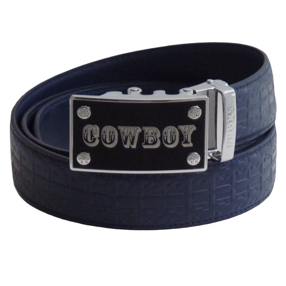 FEDEY Signature Mens Leather Ratchet Belt, COWBOY Automatic Buckle Statement Belt