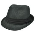 thumbnail image 1 of FEDORA TRILBY CHARCOAL GREY PAPER HAT SMALL MEDIUM, 1 of 1