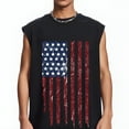 FEDPOP 4th of July Mens Shirts Casual American Flag Tank Tops