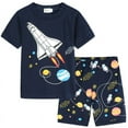 thumbnail image 1 of FEDPOP Baby Boys Toddler Pajamas Pyjamas Cotton Rocket Truck Printed Short Sleeve Sleepwear 4T, 1 of 7