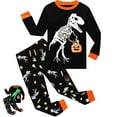 thumbnail image 1 of FEDPOP Boy Halloween Pajama Glow-In-The-Dark Pumpkin Pajamas Sets 2T, 1 of 7