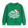 thumbnail image 1 of FEDPOP Boys Christmas Sweatshirts Cotton Crewneck Shirts Santa Embroidery Kids Tops 6T, 1 of 5