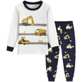 thumbnail image 1 of FEDPOP Boys Digger Graphic Cotton Pajamas 2-Piece Long Sleeve Kids Sleepwear Pjs Set Size 7T, 1 of 7