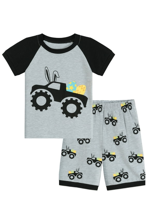 Boys Easter Pajamas Short Sleeve T-Shirt&Pants Pjs Set 2-7t