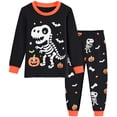thumbnail image 1 of FEDPOP Boys Halloween Dinosaur Sleepwear Cotton Clothes Glowing Skeleton Pajamas 5T, 1 of 9