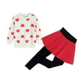 thumbnail image 1 of FEDPOP Girl Clothes Outfit Set Long Sleeve Heart Sweatshirts Top & Leggings 8 Years, 1 of 9