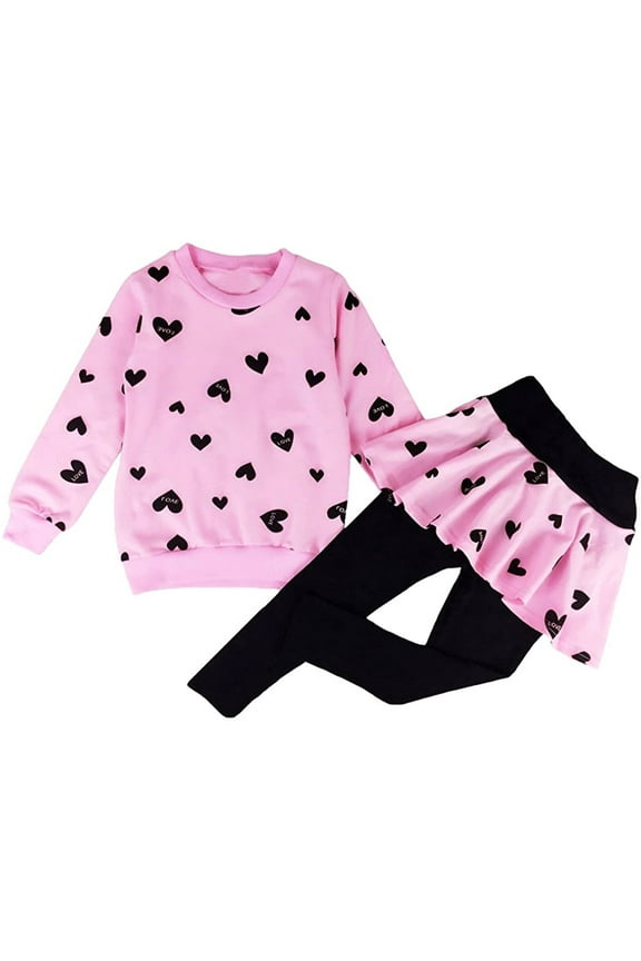 Girls Clothes Outfits Sets Sweatshirt Top & Long Pantskirts Sets Size 5T