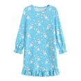 thumbnail image 1 of FEDPOP Girl Nightgowns Dresses Long Sleeve Sleep Dress Sleepwear Blue Clothes for Kids Size 7-8 Year, 1 of 7