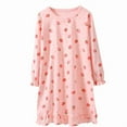 thumbnail image 1 of FEDPOP Girl Nightgowns Dresses Long Sleeve Sleep Dress Sleepwear Pink Clothes for Kids Size 6-7 Year, 1 of 7