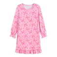 thumbnail image 1 of FEDPOP Girl Nightgowns Dresses Long Sleeve Sleep Dress Sleepwear Pink Clothes for Kids Size 8-9 Year, 1 of 7