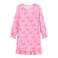 thumbnail image 1 of FEDPOP Girl Nightgowns Dresses Long Sleeve Sleep Dress Sleepwear Pink Clothes for Kids Size 9-10 Year, 1 of 7