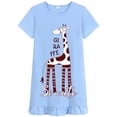 thumbnail image 1 of FEDPOP Girls Cotton Nightgowns Sleepshirts Dresses Summer Nightties Short Sleeve Blue Dress for Kids 5T, 1 of 7