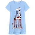 thumbnail image 1 of FEDPOP Girls Cotton Nightgowns Sleepshirts Dresses Summer Nightties Short Sleeve Blue Dress for Kids 6T, 1 of 7