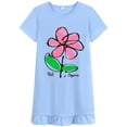 thumbnail image 1 of FEDPOP Girls Cotton Nightgowns Summer Sleepshirts Nighties Short Sleeve Blue Dress for Kids 5T, 1 of 7
