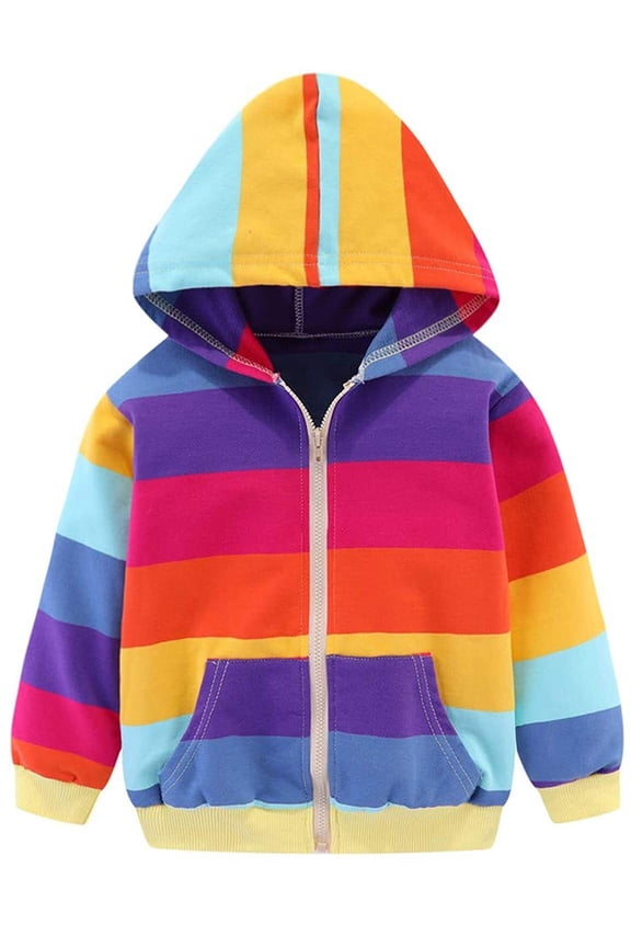 Girls Zip-Up Hoodie Sweatshirts Toddler Jacket Long Sleeve Hooded Shirts Pollover Tops 4T