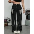 thumbnail image 1 of FEDPOP Kids Girls Casual Baggy Wide Leg Denim Pants Elastic Waist Casual Jeans Age 12-16Y, 1 of 7