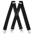 thumbnail image 1 of FEDPOP Men's Heavy Duty X-Back Suspenders with Metal Clips Black, 1 of 7